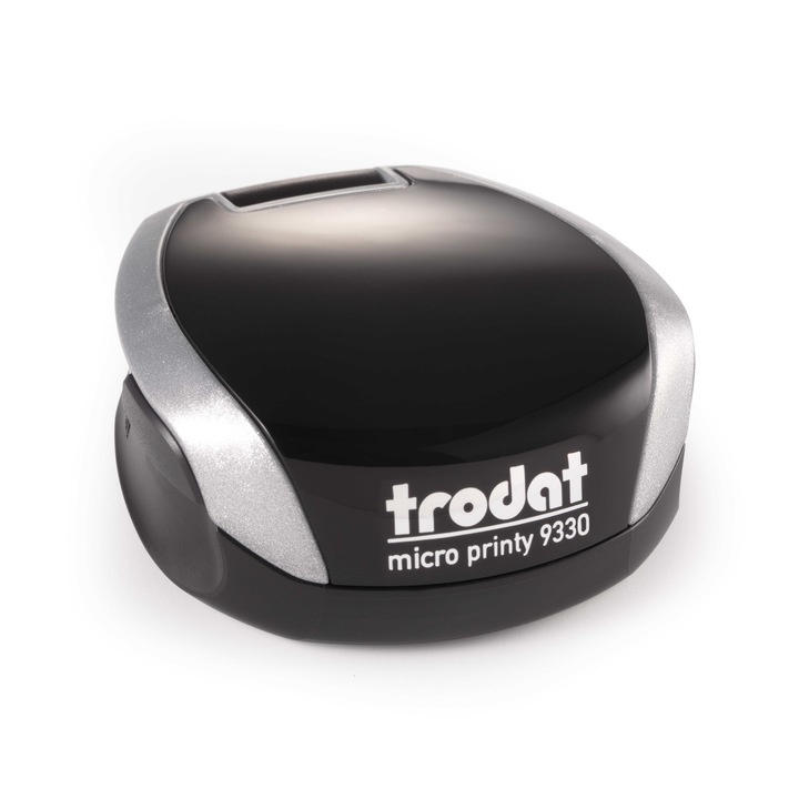 Stampila pentru Traducator, TRODAT Micro Printy 9330, Portabila, Rotund cu diametrul 30mm, Silver