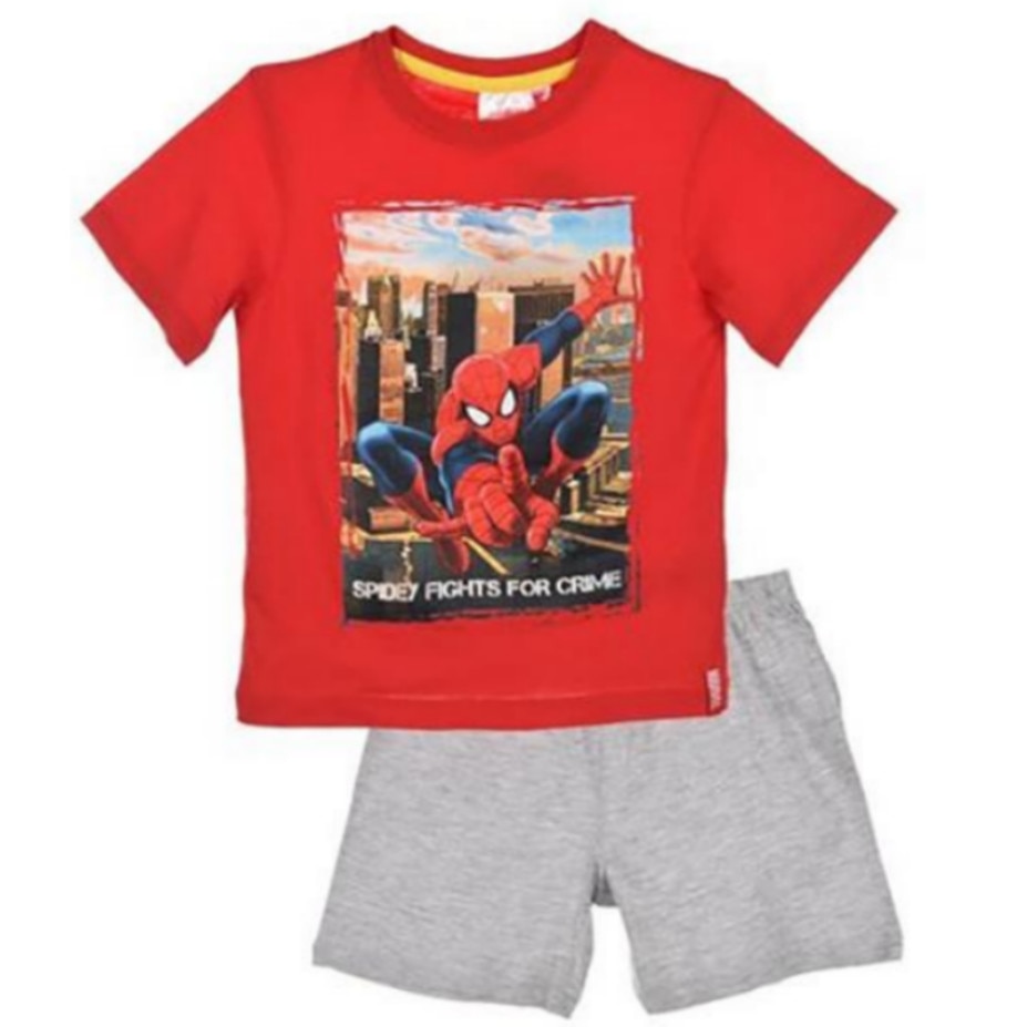 Pijama Spider, Spiderma, Rosu/Gri, 128 CM