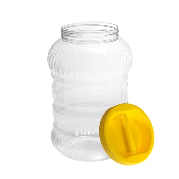 Borcan plastic cu capac si maner 4 litri Borcan plastic cu capac si maner 4 litri