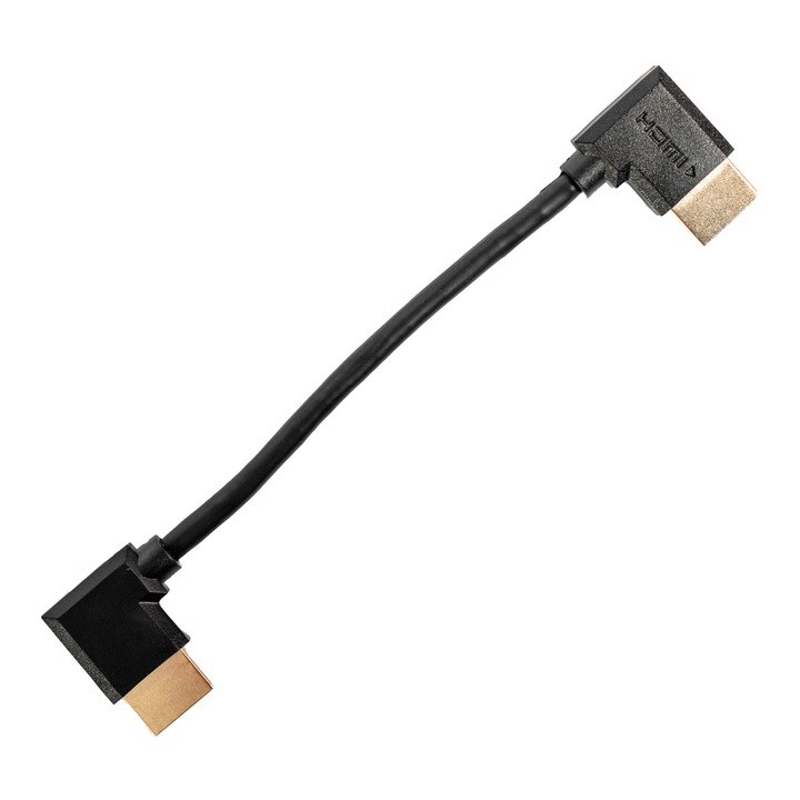 Cablu HDMI, mufe in unghi drept, 10 cm