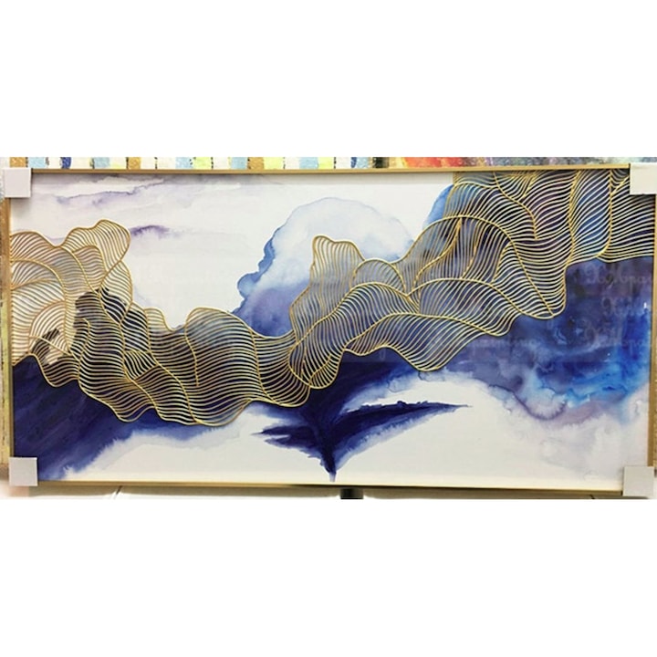 Tablou abstract pictat manual 130x60 cm