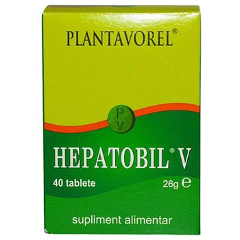 Supliment alimentar Hepatobil V Plantavorel, 40 tablete Supliment alimentar Hepatobil V Plantavorel, 40 tablete