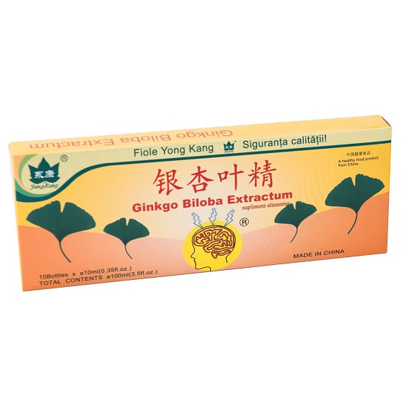 Supliment alimentar Ginkgo Biloba, 10 fiole