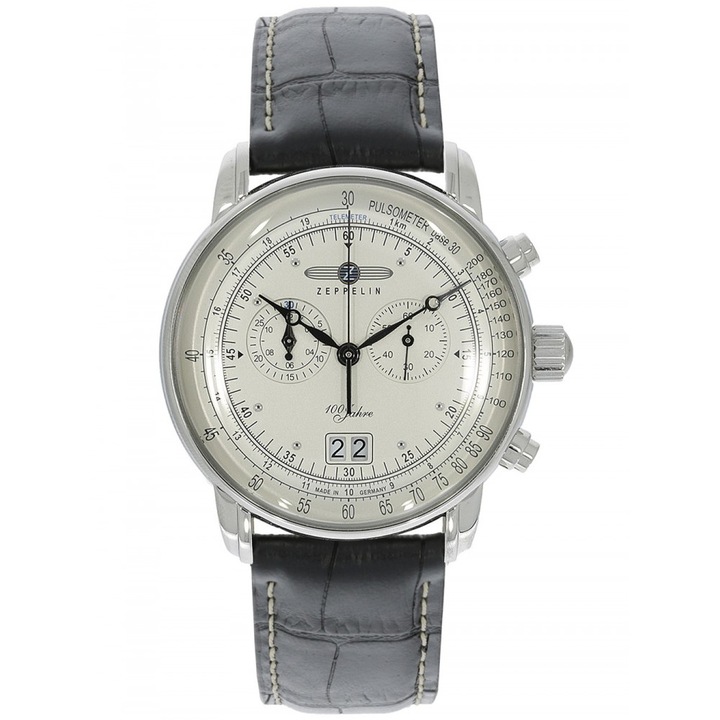 Ceas barbatesc Zeppelin 7690-1, Argintiu, Negru