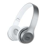 Casti wireless P47, Stereo Headphones, Fm Radio, MP3 Player, Microfon incorporat, Port Micro SD, Argintiu, Urban Trends ®