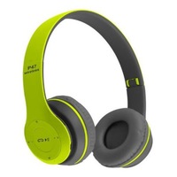 Casti wireless P47, Stereo Headphones, Fm Radio, MP3 Player, Microfon incorporat, Port Micro SD, Negru/ Verde, Urban Trends ®