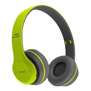 Casti wireless P47, Stereo Headphones, Fm Radio, MP3 Player, Microfon incorporat, Port Micro SD, Negru/ Verde, Urban Trends ® Casti wireless P47, Stereo Headphones, Fm Radio, MP3 Player, Microfon incorporat, Port Micro SD, Negru/ Verde, Urban Trends ®