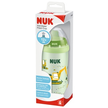 Cana NUK Flexi cu pai moale, 12 luni+, 300 ml, Verde Cana NUK Flexi cu pai moale, 12 luni+, 300 ml, Verde