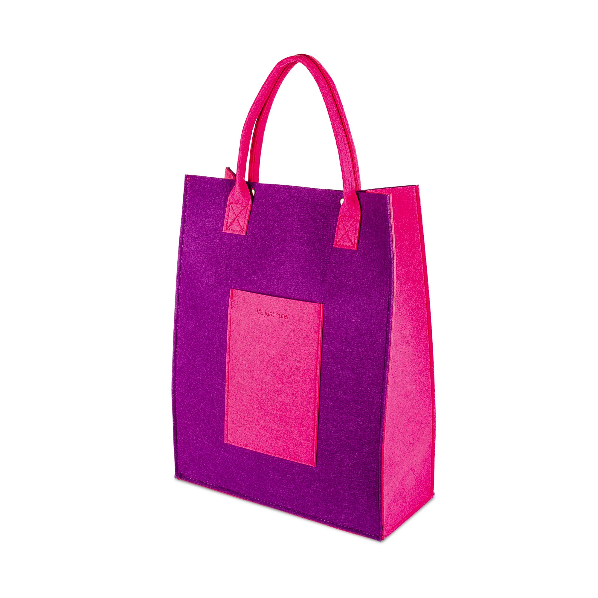 Geanta din fetru mov-roz cu buzunare CuteBag
