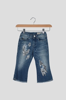 Diesel, Blugi cu aspect decolorat, Albastru / Argintiu Diesel, Blugi cu aspect decolorat, Albastru / Argintiu