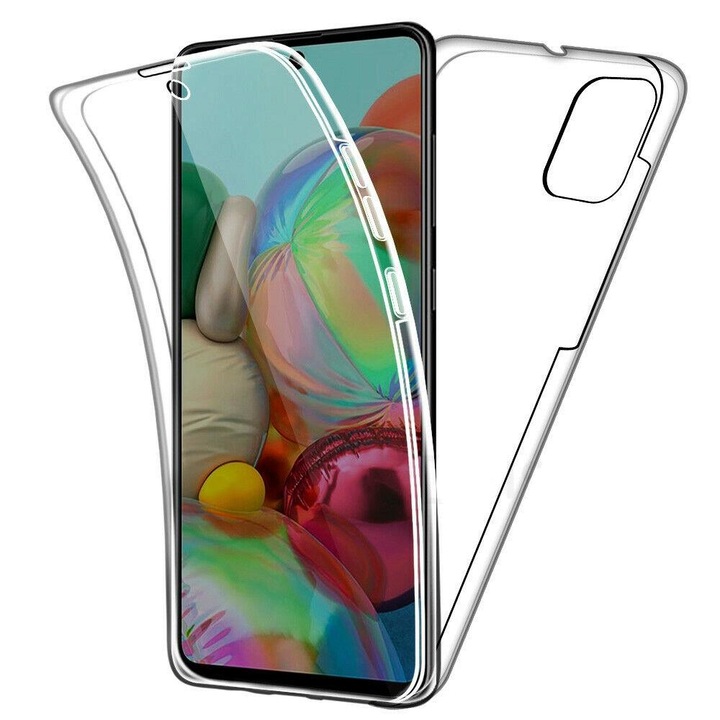 Husa compatibila cu Samsung A51 silicon 360 fata si spate Transparent