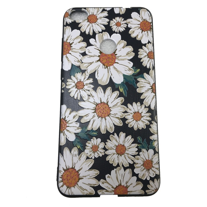 Husa compatibila cu Huawei P8 Lite 2017, Margareta, 3D in relief, Negru