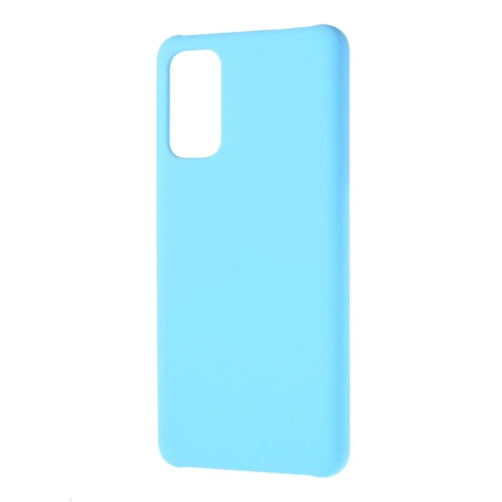Husa compatibil cu SAMSUNG Galaxy S20 Plastic, Aspect cauciucat, Antisoc Albastru azur