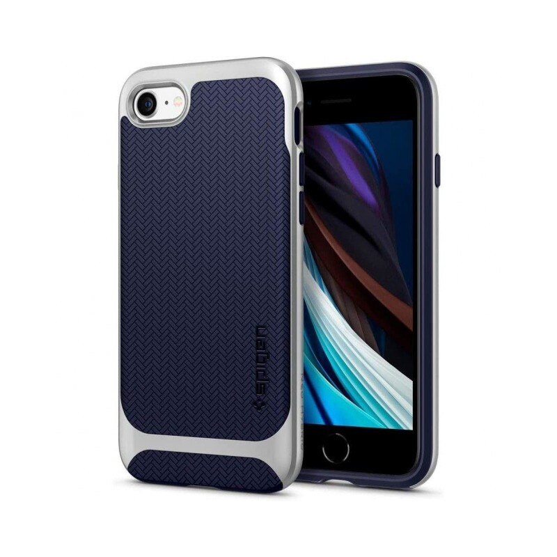 Husa Premium Originala Spigen Neo Hybrid iPhone Se 2 (2020) , Silver Satin