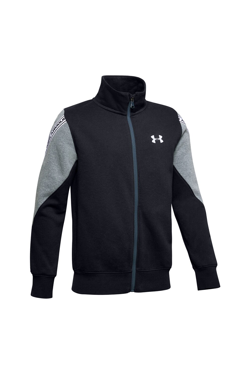 Under Armour, Bluza sport cu fermoar, pentru fitness Sportstyle, Negru/Gri, S