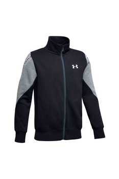 Under Armour, Bluza sport cu fermoar, pentru fitness Sportstyle, Negru/Gri, S Under Armour, Bluza sport cu fermoar, pentru fitness Sportstyle, Negru/Gri, S