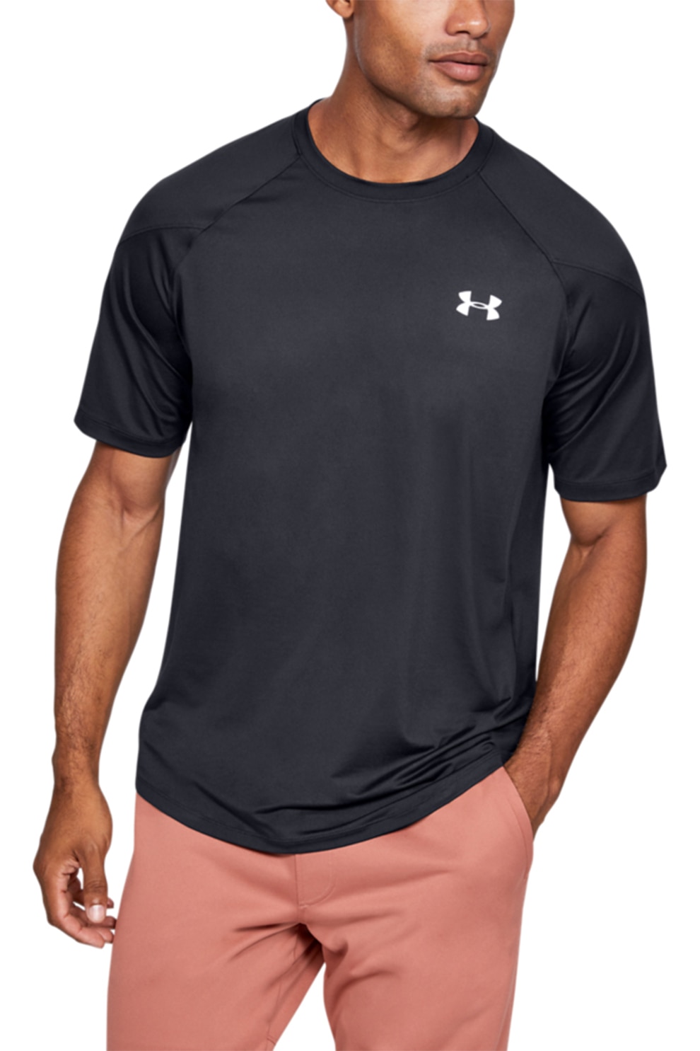 Under Armour, Tricou cu maneci ragan, pentru fitness Recover™, Negru
