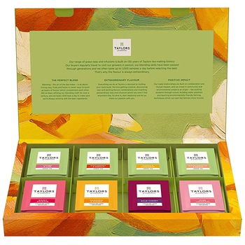 Pachet Taylors of Harrogate Infuzie Limonada Trandafir, Rubarba Dulce, Mandarina si Ghimbir + Ceai Verde Mango si Cardamom, Hibiscus si Piersica, Capsuna si Vanilie, Lychee si Lime, 48 plicuri, 96 gr. Pachet Taylors of Harrogate Infuzie Limonada Trandafir, Rubarba Dulce, Mandarina si Ghimbir + Ceai Verde Mango si Cardamom, Hibiscus si Piersica, Capsuna si Vanilie, Lychee si Lime, 48 plicuri, 96 gr.