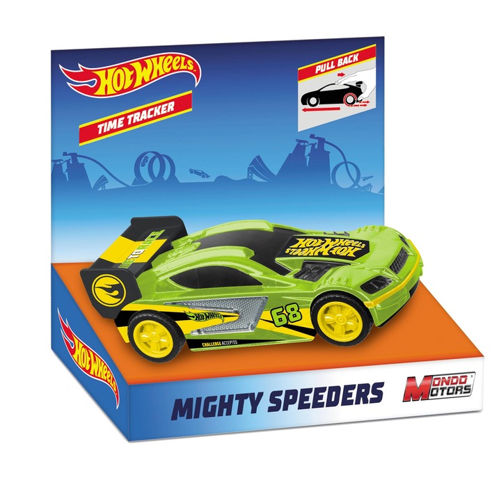 Hot Wheels Mighty Speeders - Time Tracker, zöld