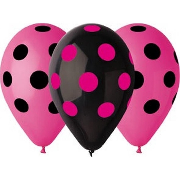 Set 5 baloane latex, Hen night-dots, 30 cm