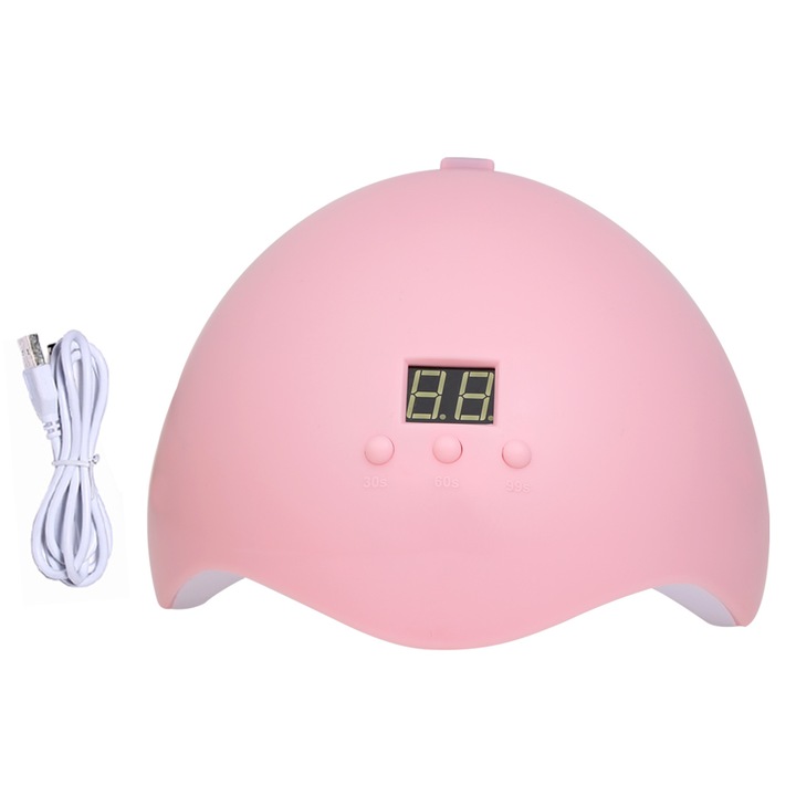 Mini körömlámpa, Időzítő beállítás, 36 W, Rózsaszín