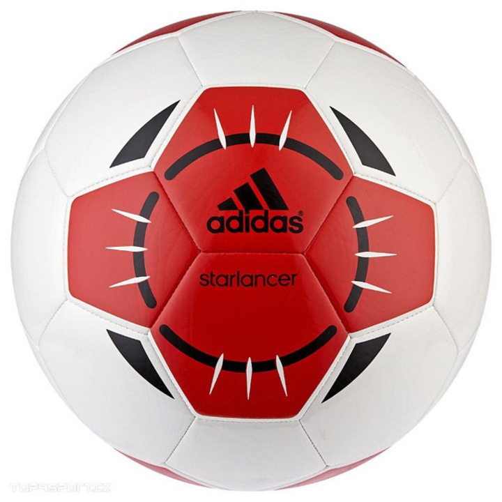 Adidas Starlancer futballlabda, fehér/piros, 5-ös méret