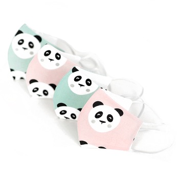 Set 4 Masti protectie faciala ADULTI, model PANDA, reutilizabile, bumbac, 3 straturi, anatomice, cu elastic Set 4 Masti protectie faciala ADULTI, model PANDA, reutilizabile, bumbac, 3 straturi, anatomice, cu elastic
