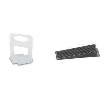 Set 300 clipsuri nivelare gresie, rost -1.5 mm, si 100 pene, gama STAR Set 300 clipsuri nivelare gresie, rost -1.5 mm, si 100 pene, gama STAR