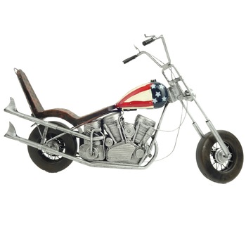 Decoratiune in forma de motocicleta de metal, vintage, 41 cm, America Decoratiune in forma de motocicleta de metal, vintage, 41 cm, America