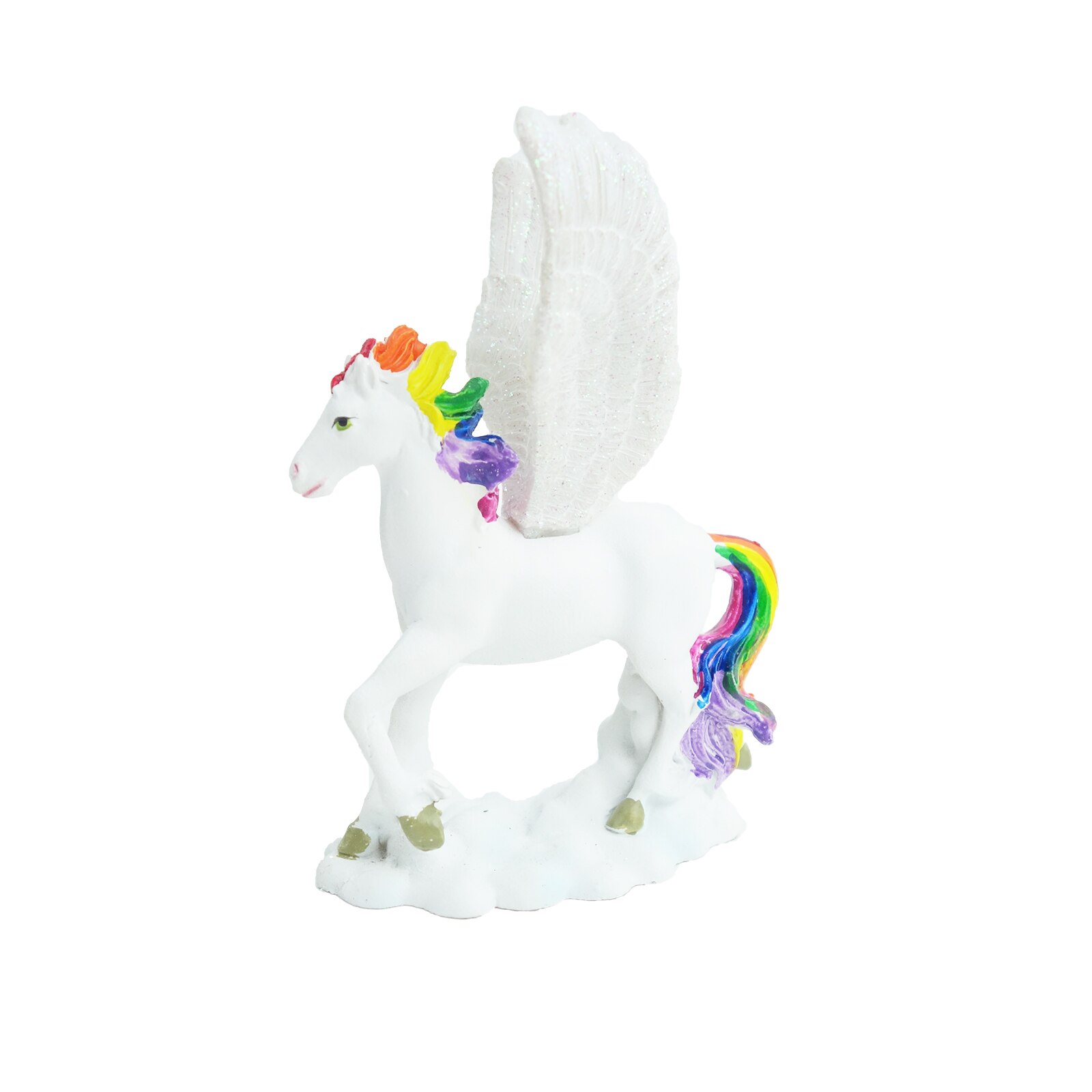 Decoratiune ceramica Pegasus, 11,5 cm, alb cu norisor