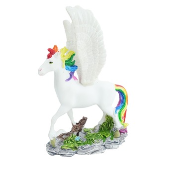 Decoratiune ceramica Pegasus, 11,5 cm, alb/verde Decoratiune ceramica Pegasus, 11,5 cm, alb/verde