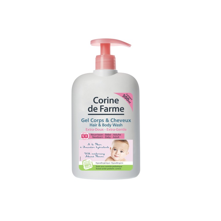 Шампоан за коса и тяло Baby Extra Gentle Corine De Farme 500 мл