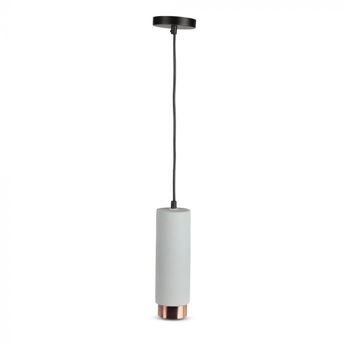 Corp suspendat gips V-TAC, GU10 5W, Alb Cald, 400Lm, Gri/Detaliu Auriu