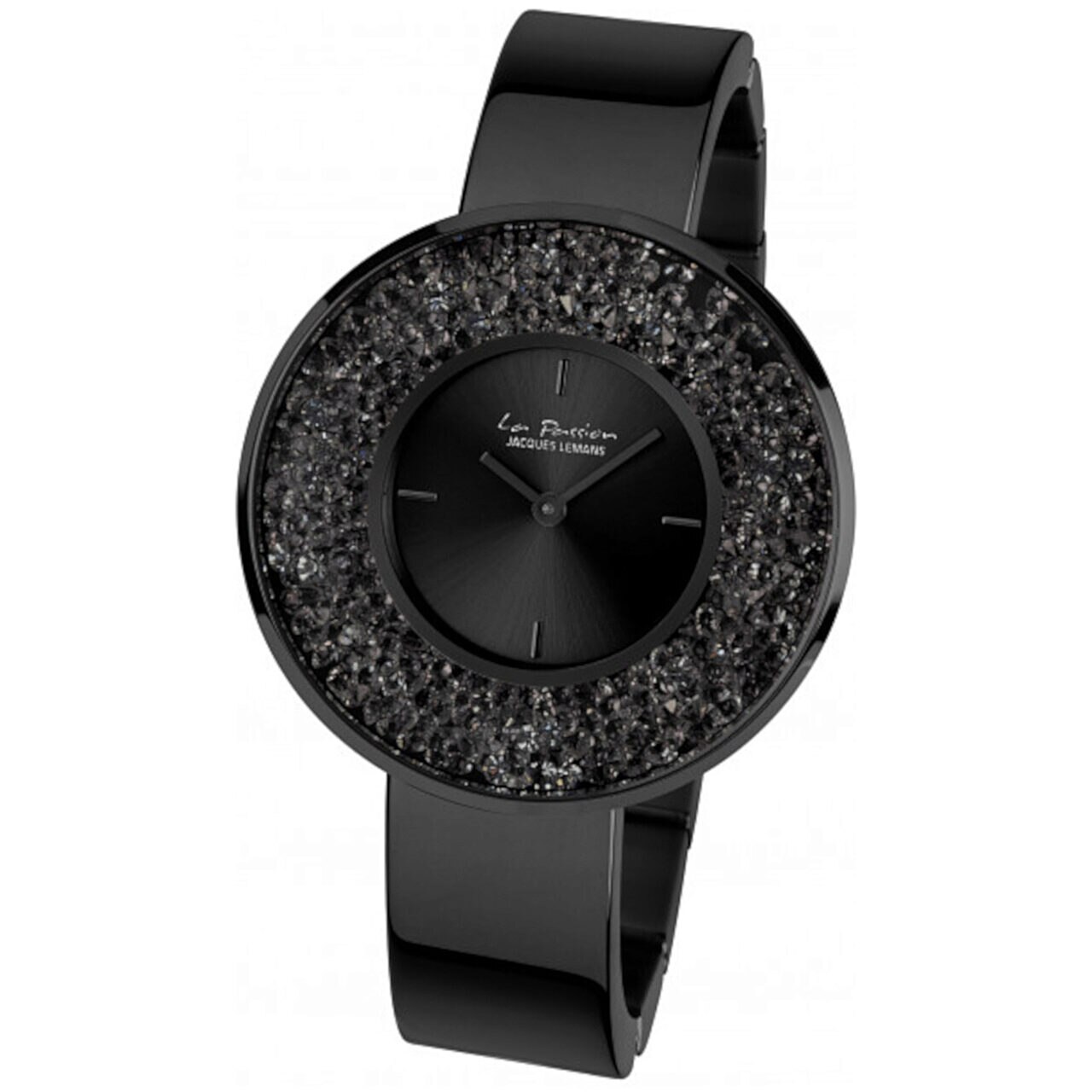 Ceas de dama Jacques Lemans LP-131D La Passion, 37mm, 5ATM, Negru
