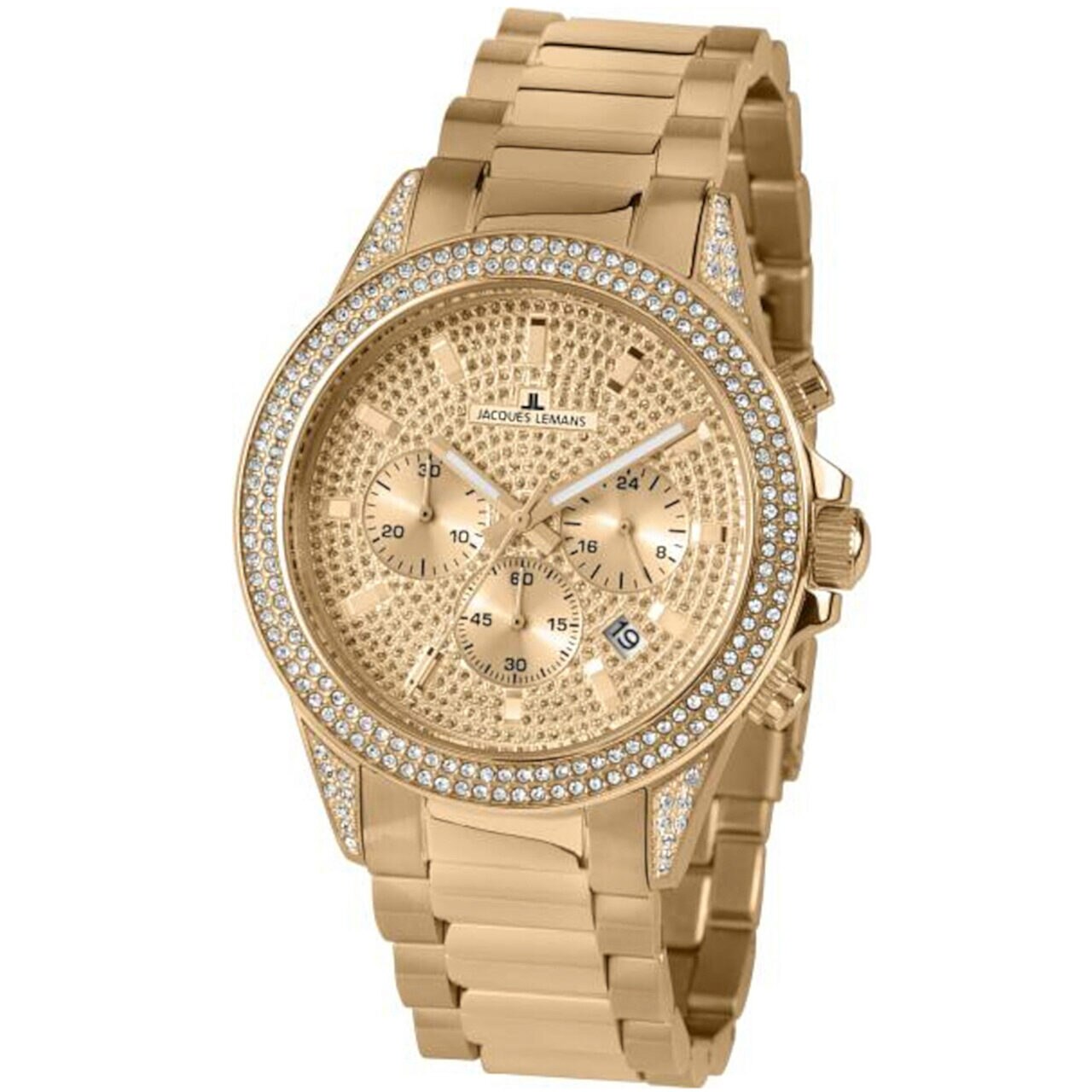 Ceas de dama Jacques Lemans 1-2051C La Passion, 42mm, 10ATM, Auriu