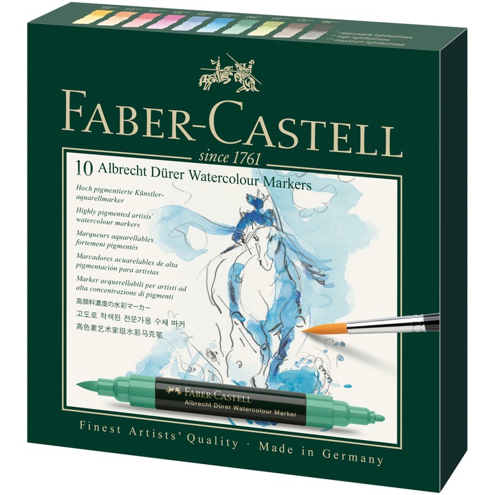 Акварелни маркери Faber-Castell Albrecht Durer, 10 броя/комплект