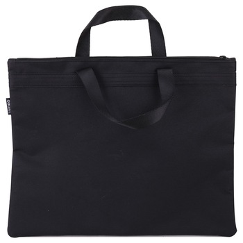 Servieta Deli, material textil, 2 fermoare, negru Servieta Deli, material textil, 2 fermoare, negru