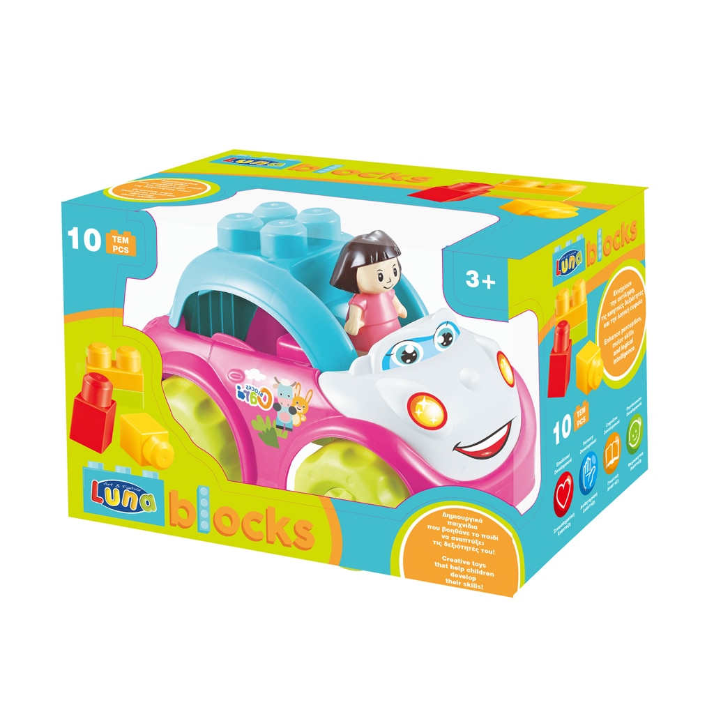 Set constructie masina,10 piese, fete, Luna