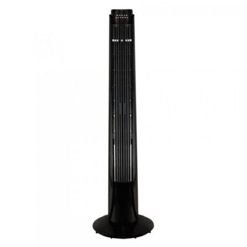 Ventilator Profesional Tip Turn Home 50 W, Panou Tactil si Telecomanda, 3 Moduri de Functionare, Oscilare Cuplabila, Putere Reglabila, Temporizator Oprire, Design Modern, Negru