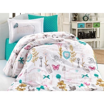Lenjerie de Pat 1 Persoana, 100% Bumbac Poplin - Extra Confort Rosella Lenjerie de Pat 1 Persoana, 100% Bumbac Poplin - Extra Confort Rosella