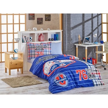 Lenjerie de Pat 1 Persoana, 100% Bumbac Poplin - Extra Confort Navy Blue Lenjerie de Pat 1 Persoana, 100% Bumbac Poplin - Extra Confort Navy Blue