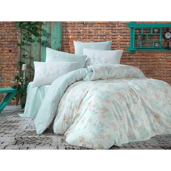 Set Lenjerie de pat, 2 Persoane, 100% Bumbac - Extra Confort Alise, Green Set Lenjerie de pat, 2 Persoane, 100% Bumbac - Extra Confort Alise, Green