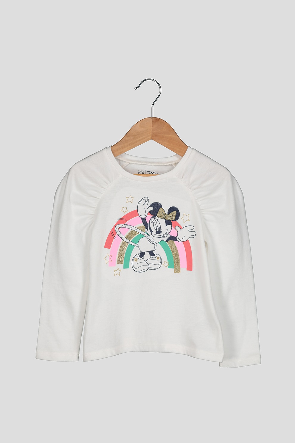 GAP, Bluza cu Minnie Mouse, Alb/Roz neon