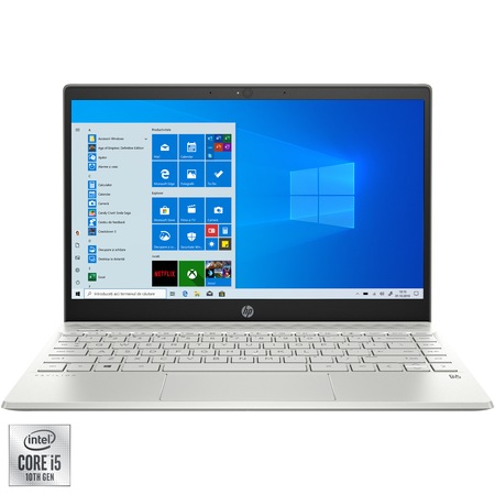 Laptop ultraportabil HP Pavilion 13-an1007nq cu procesor Intel Core i5-1035G1 pana la 3.60 GHz, 13.3", Full HD, 8GB, 256GB SSD, Intel UHD Graphics, Windows 10 Home, Mineral Silver