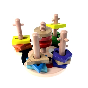 Sortator Montessori forme geometrice, 5 coloane Sortator Montessori forme geometrice, 5 coloane