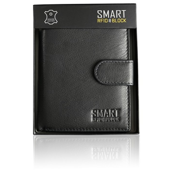 Portofel barbati, Koruma, SM-906GBL, piele naturala, securitate RFID BLOCK, buzunar carte de identitate , Negru Portofel barbati, Koruma, SM-906GBL, piele naturala, securitate RFID BLOCK, buzunar carte de identitate , Negru