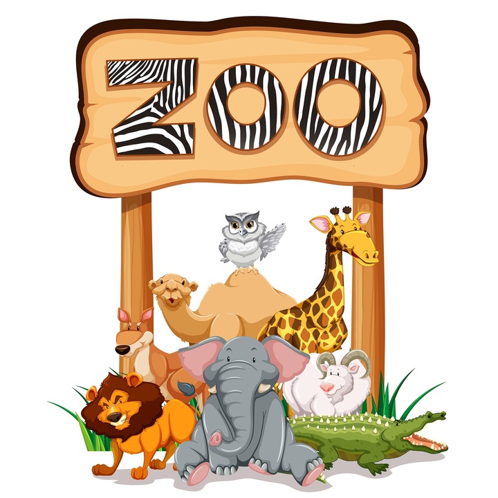 Autocolant imprimat pentru usa, Orafol, animalele de la zoo, multicolor, 92x205 cm