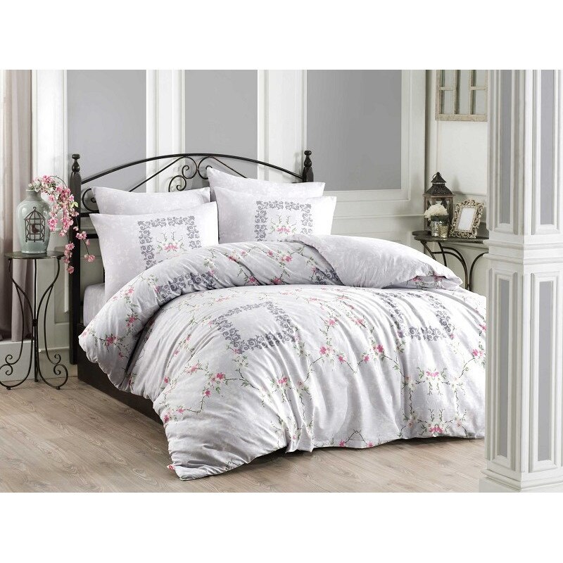 Set Lenjerie de pat, 2 Persoane, 100% Bumbac Satinat - Extra Confort Benita