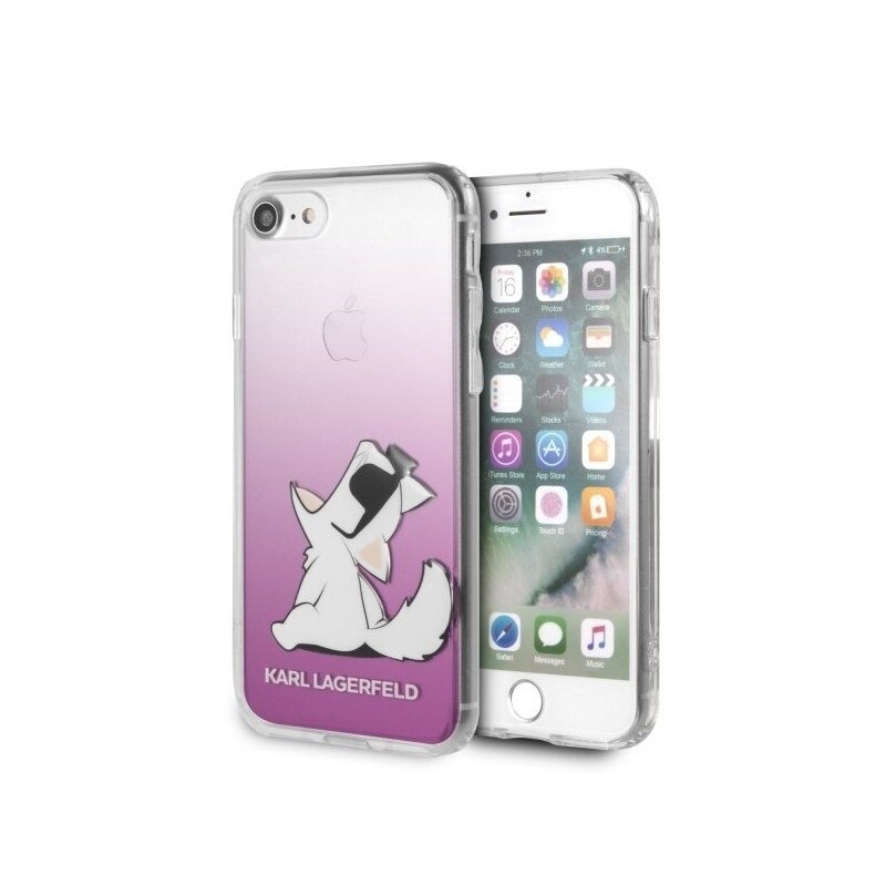 Husa Spate Premium Karl Lagerfeld iPhone Se 2 ( 2020 ), Choupette Fun, Roz -klhci8cfnrcpi