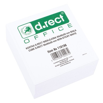 Cub notite adezive D.rect Office, 90 x 90 mm, Albe Cub notite adezive D.rect Office, 90 x 90 mm, Albe